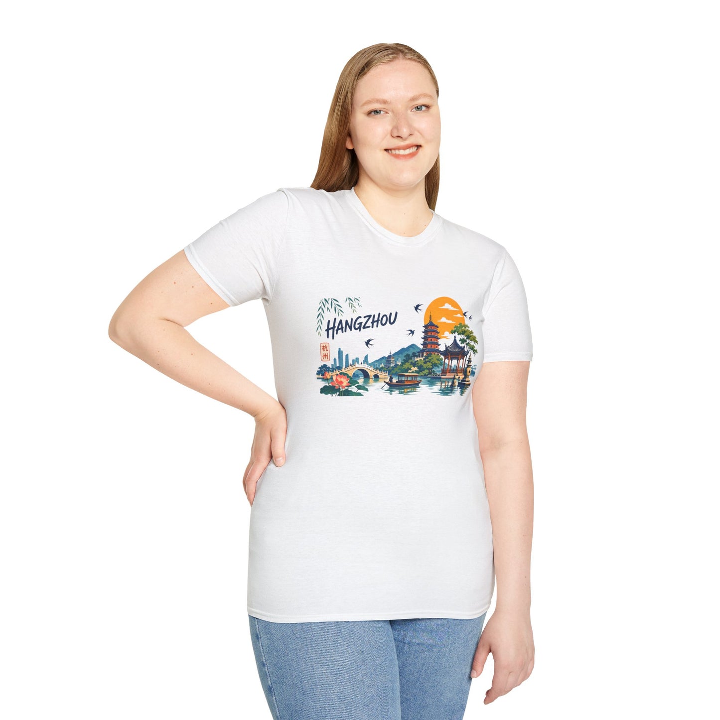 Hangzhou Scenic Tee — Chinese Pagoda & West Lake Travel T-Shirt