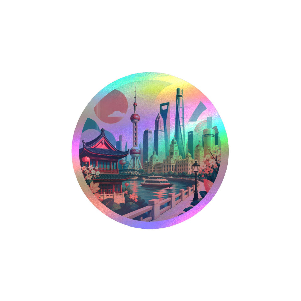 Shanghai Skyline Kiss-Cut Vinyl Decal