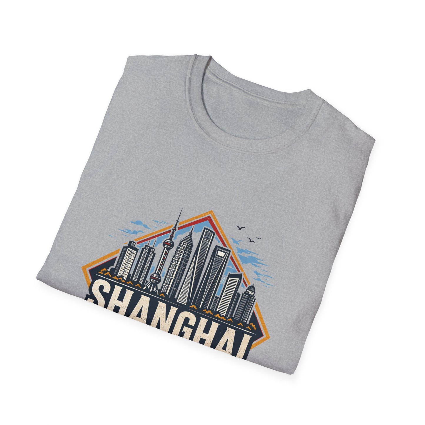 Shanghai Skyline T-Shirt — Retro Cityscape Travel Tee (Shanghai, China)