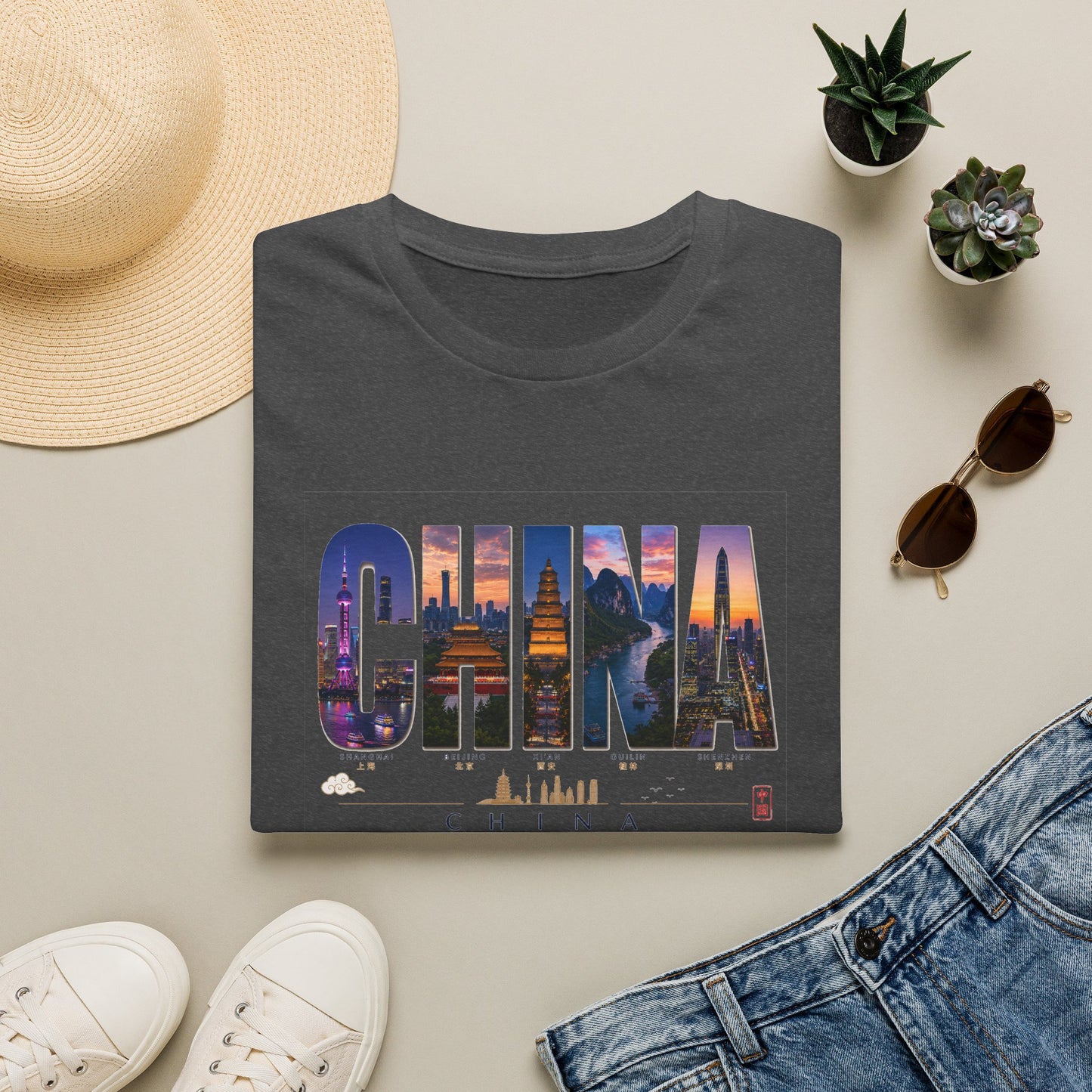 China Skyline Photo Tee — Travel Souvenir T-Shirt