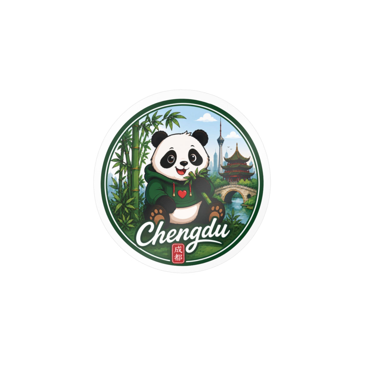Chengdu Panda Kiss-Cut Vinyl Decal