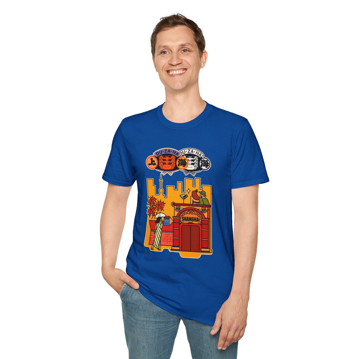 Skyline Ramen Scene T-Shirt — Retro Japanese Noodle Shop Design