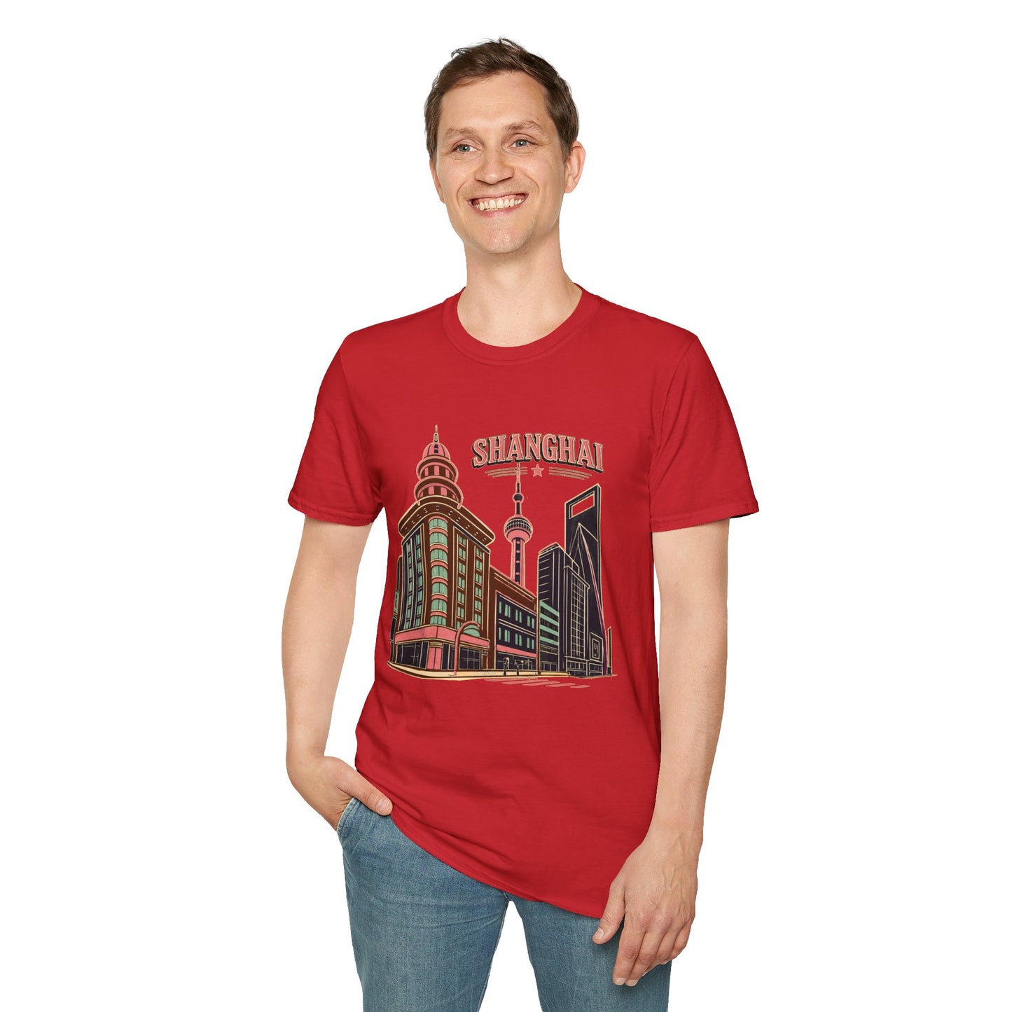 Shanghai Skyline T-Shirt — Retro Cityscape Travel Tee