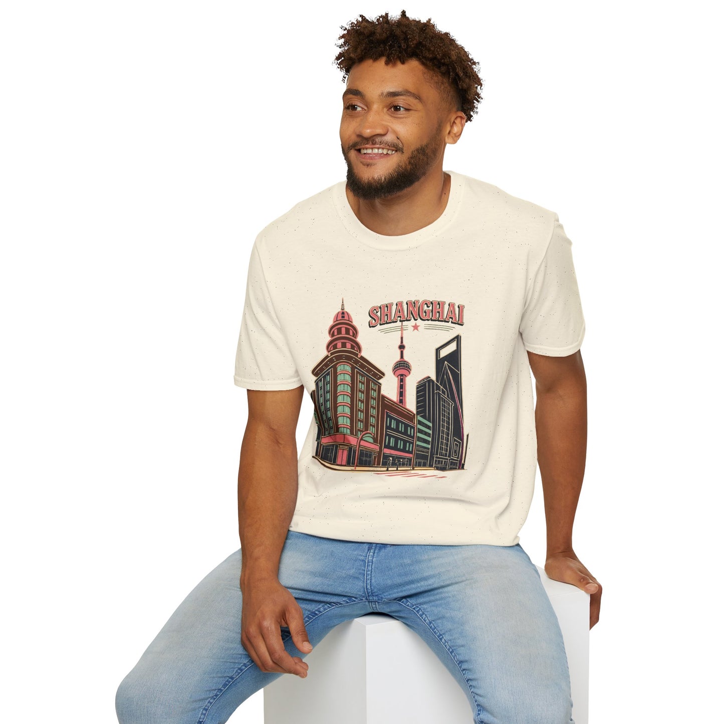 Shanghai Skyline T-Shirt — Retro Cityscape Travel Tee