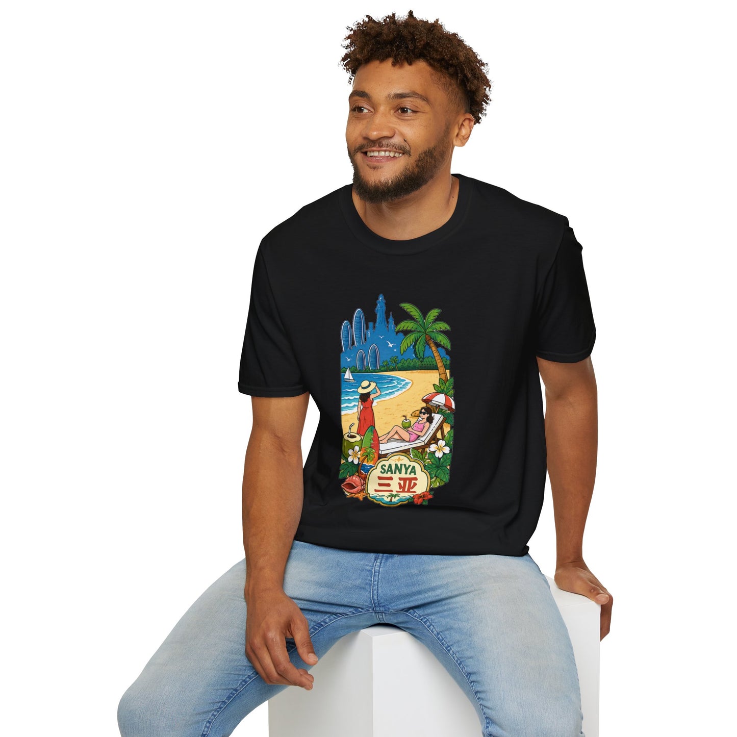 Beach Resort Graphic T-Shirt — Sanya Tropical Vacation Design