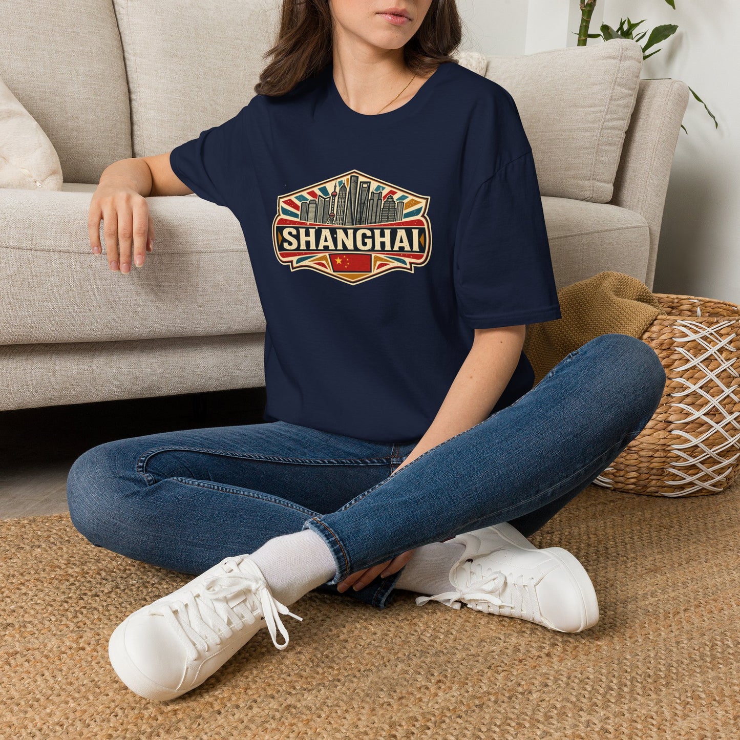 Shanghai Skyline T-Shirt — Vintage City Travel Tee