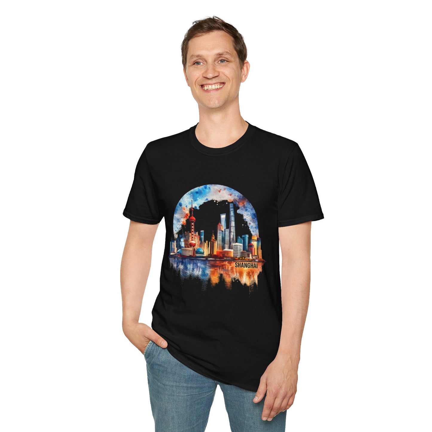 Cityscape Watercolor T-Shirt — Skyline Art Tee