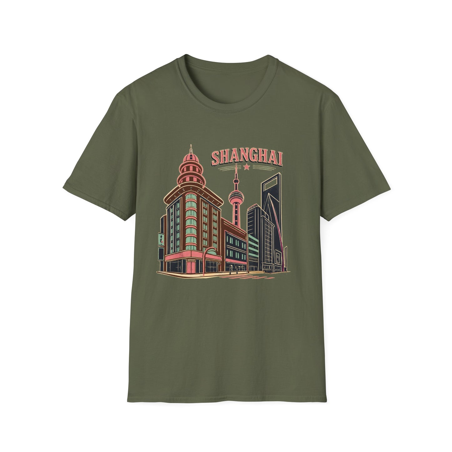 Shanghai Skyline T-Shirt — Retro Cityscape Travel Tee