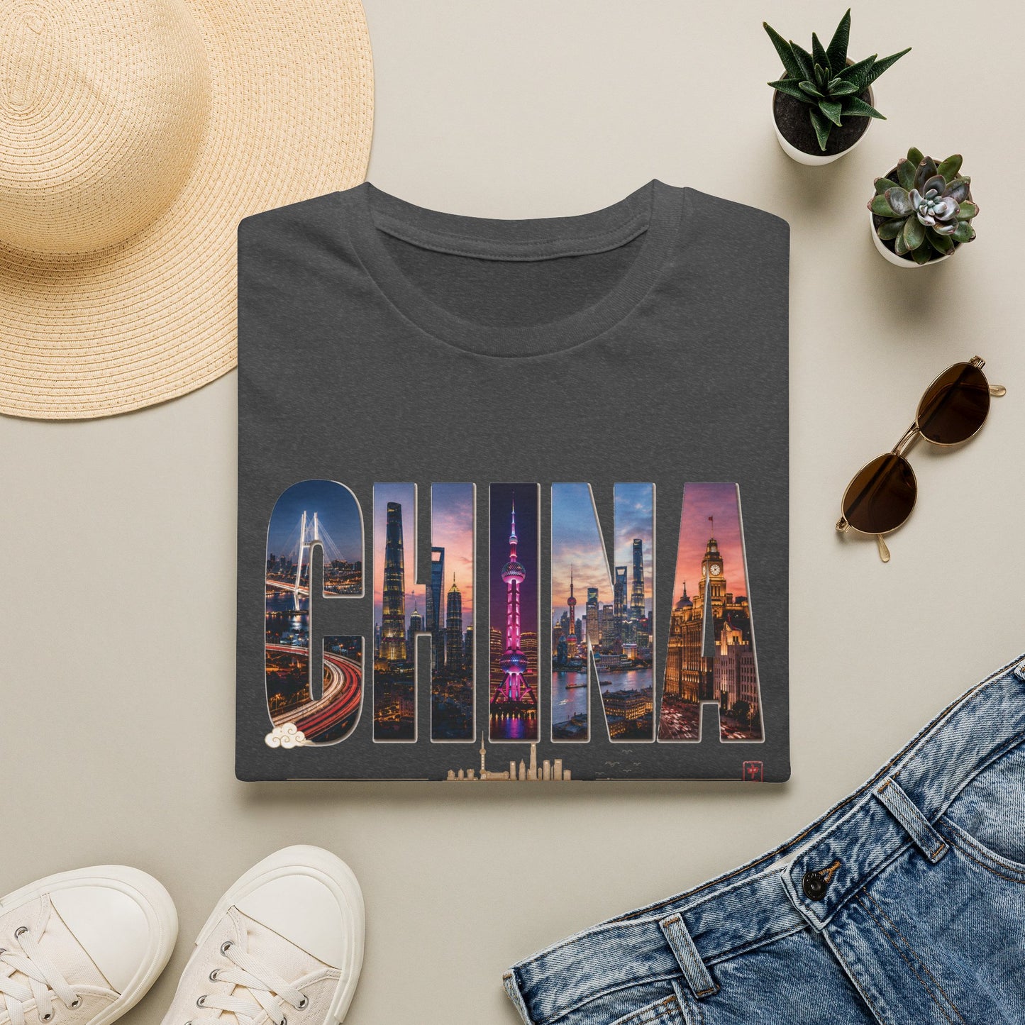 China Skyline Graphic T‑Shirt — Cityscape Travel Tee