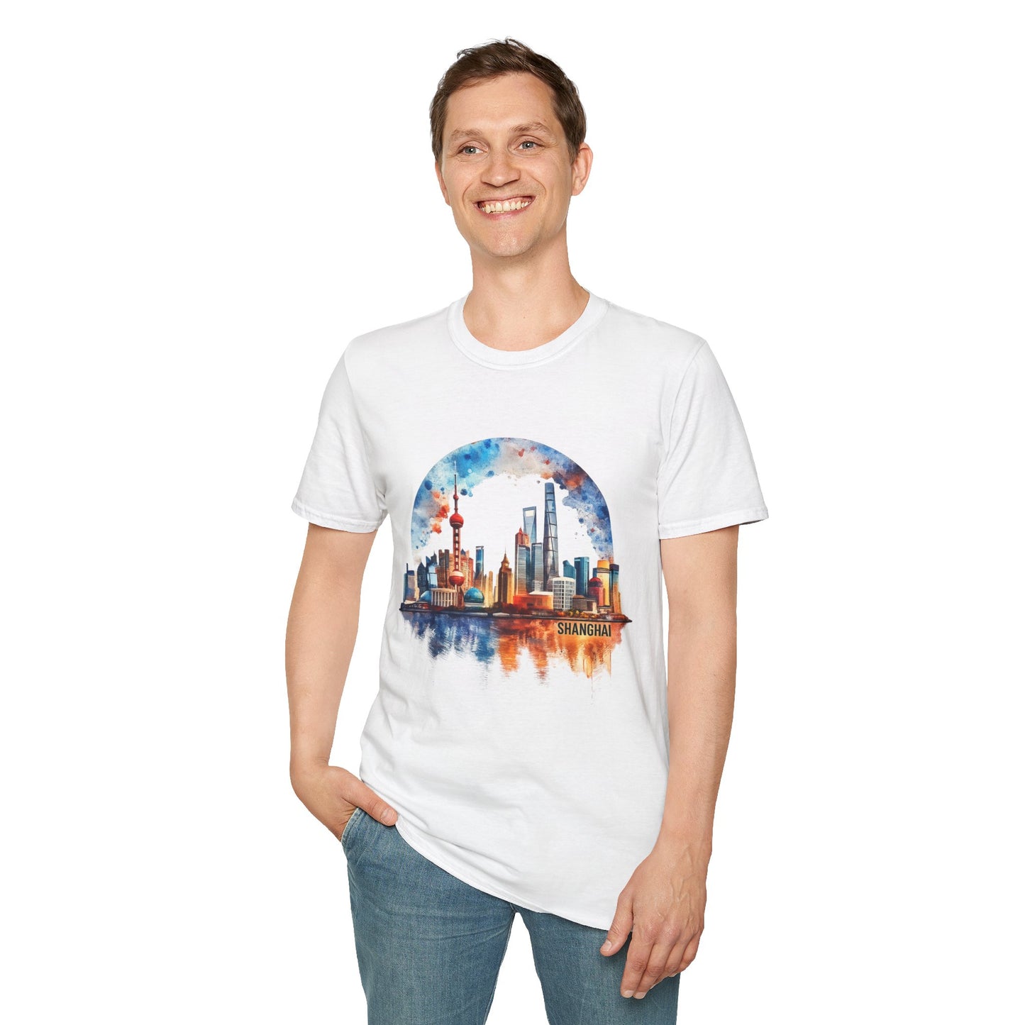 Cityscape Watercolor T-Shirt — Skyline Art Tee