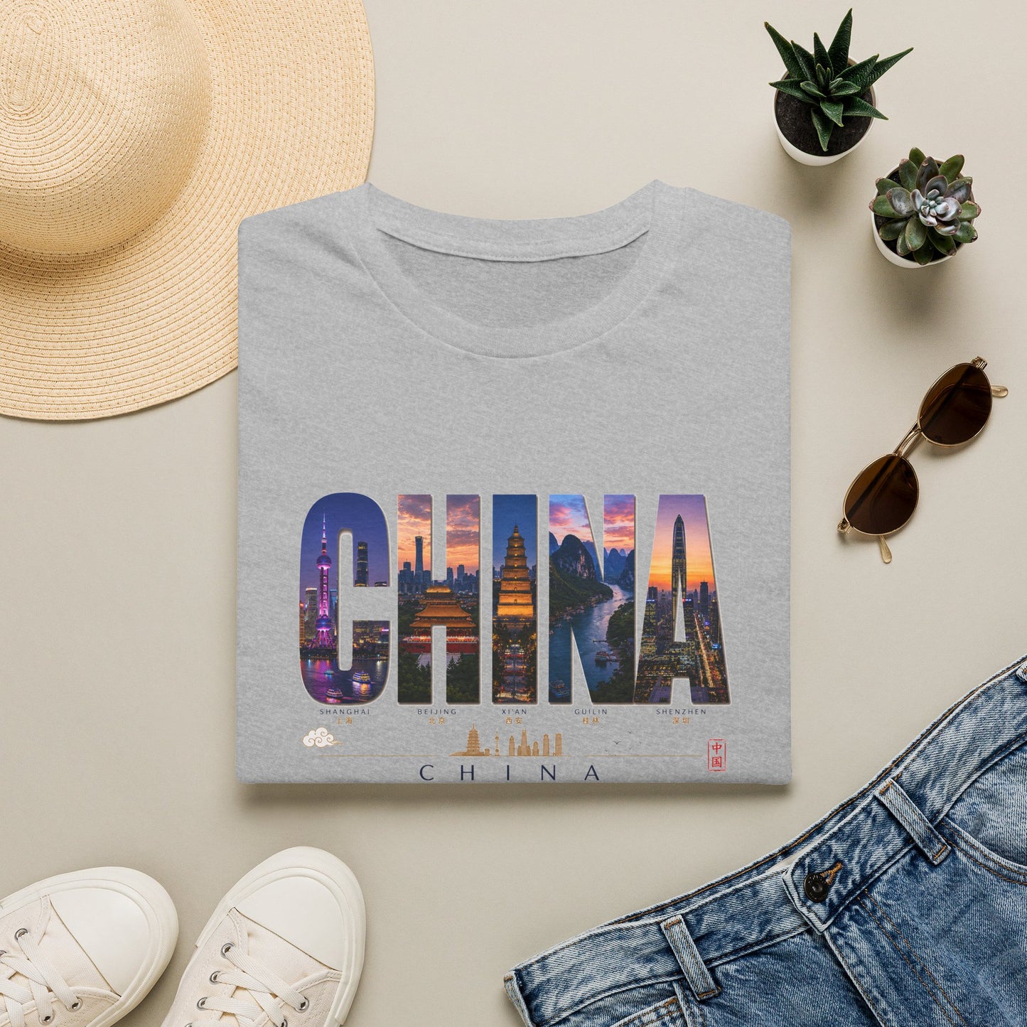 China Skyline Photo Tee — Travel Souvenir T-Shirt