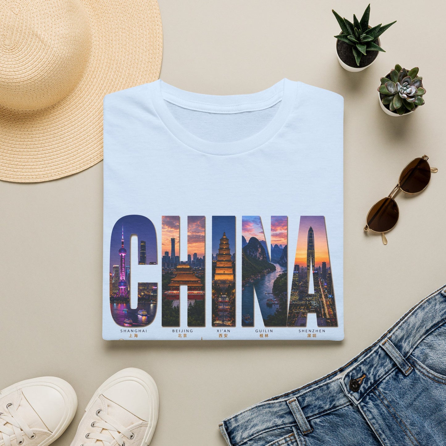 China Skyline T-Shirt — Travel Cityscape Tee
