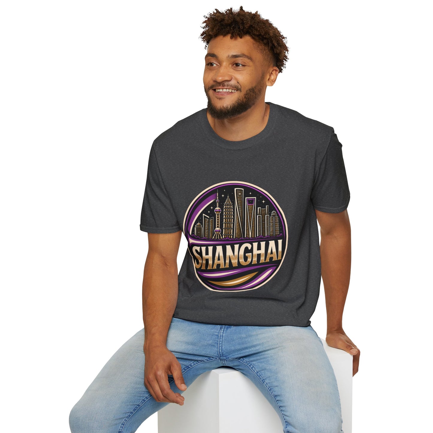 Shanghai Skyline T-Shirt — Retro Neon Cityscape Tee