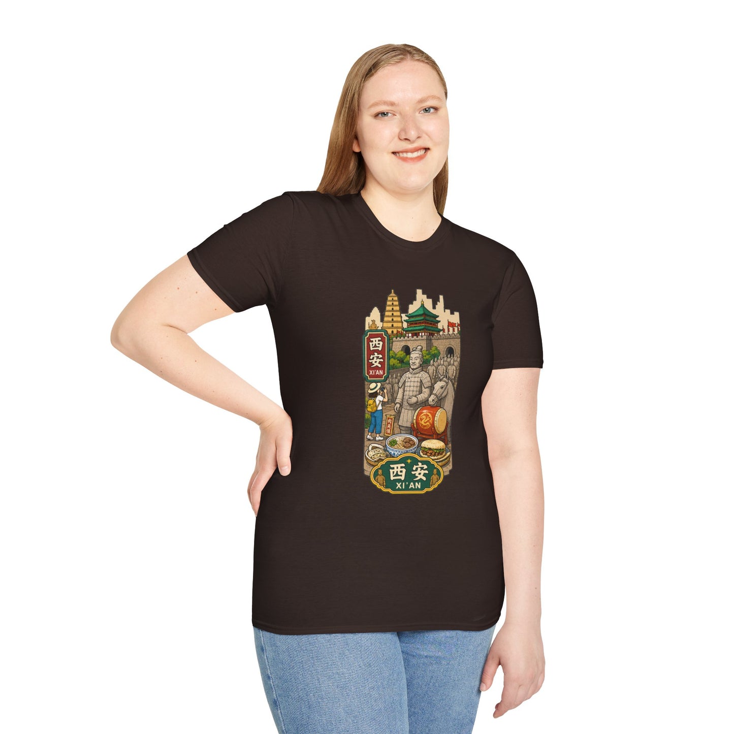 Xi'an Travel T-Shirt — Terracotta Warriors & Pagoda China Souvenir Tee