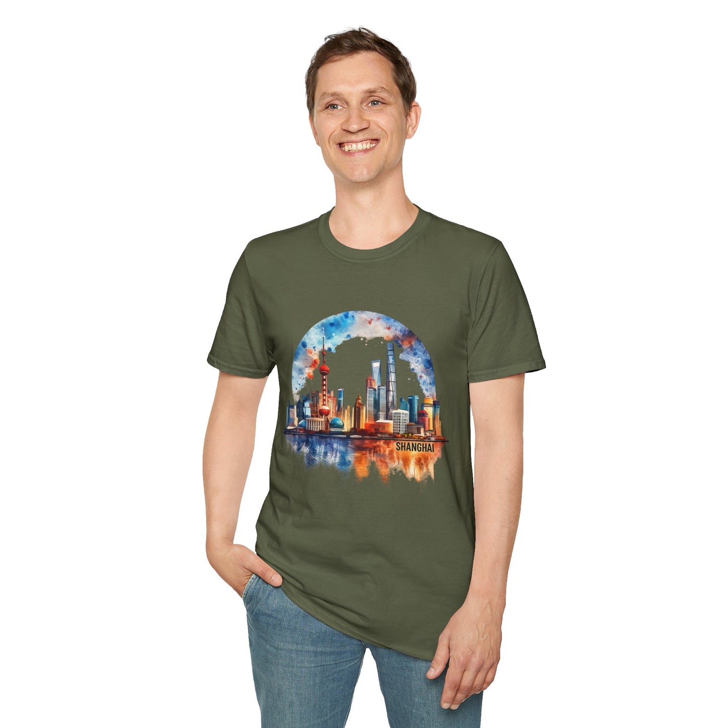Cityscape Watercolor T-Shirt — Skyline Art Tee