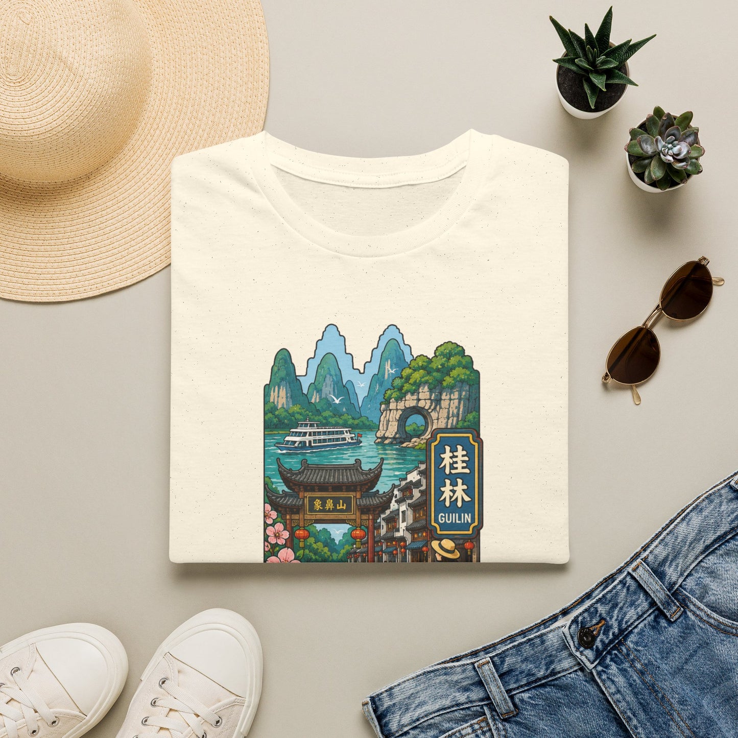 Guilin Scenic T-Shirt — Chinese Landscape Travel Art Tee