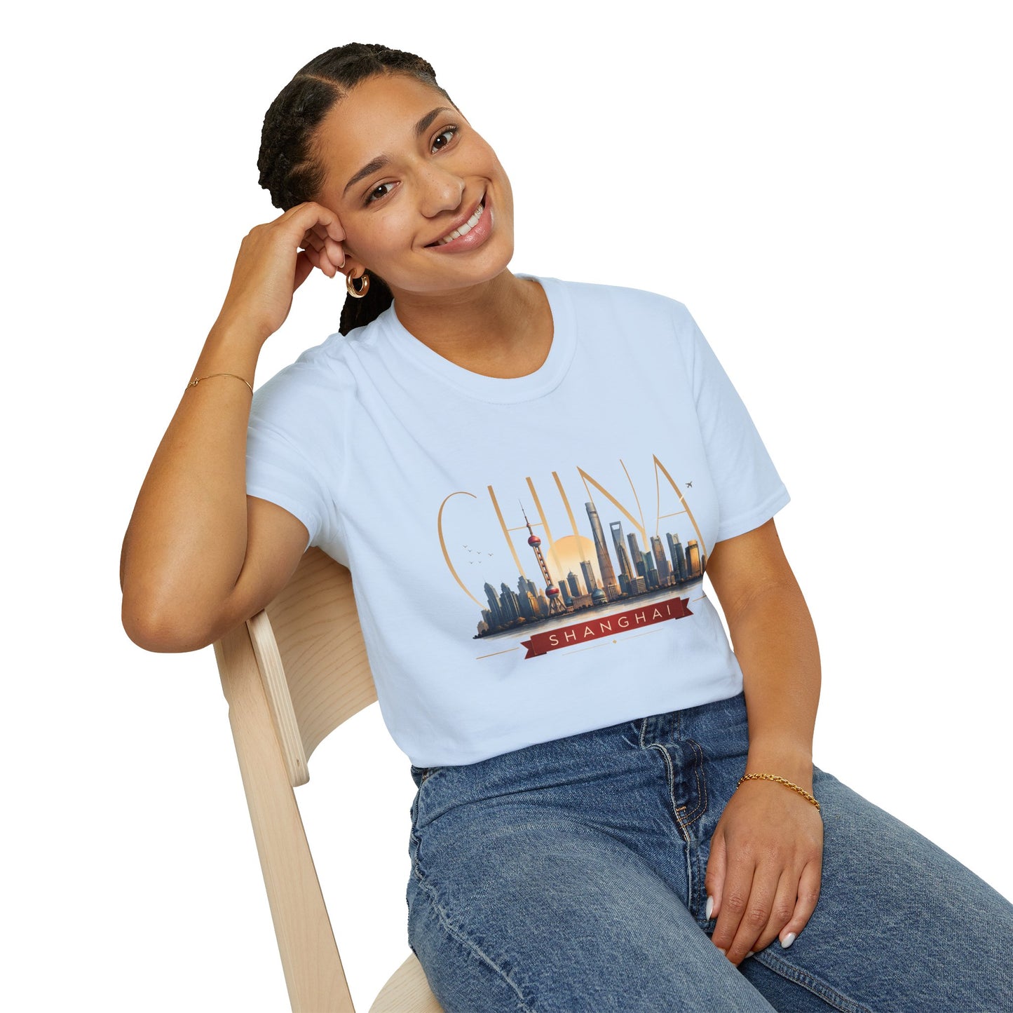 China Skyline T‑Shirt — Shanghai Cityscape Graphic Tee