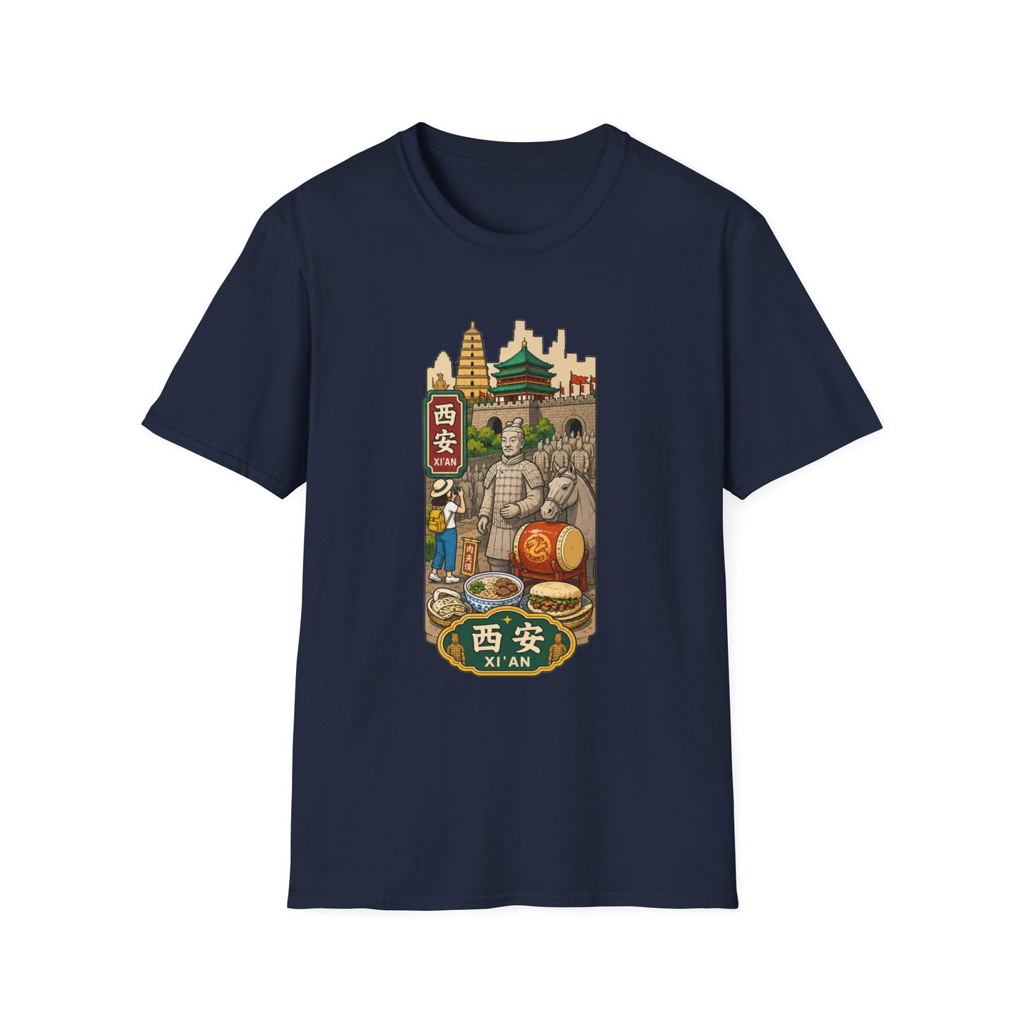Xi'an Travel T-Shirt — Terracotta Warriors & Pagoda China Souvenir Tee