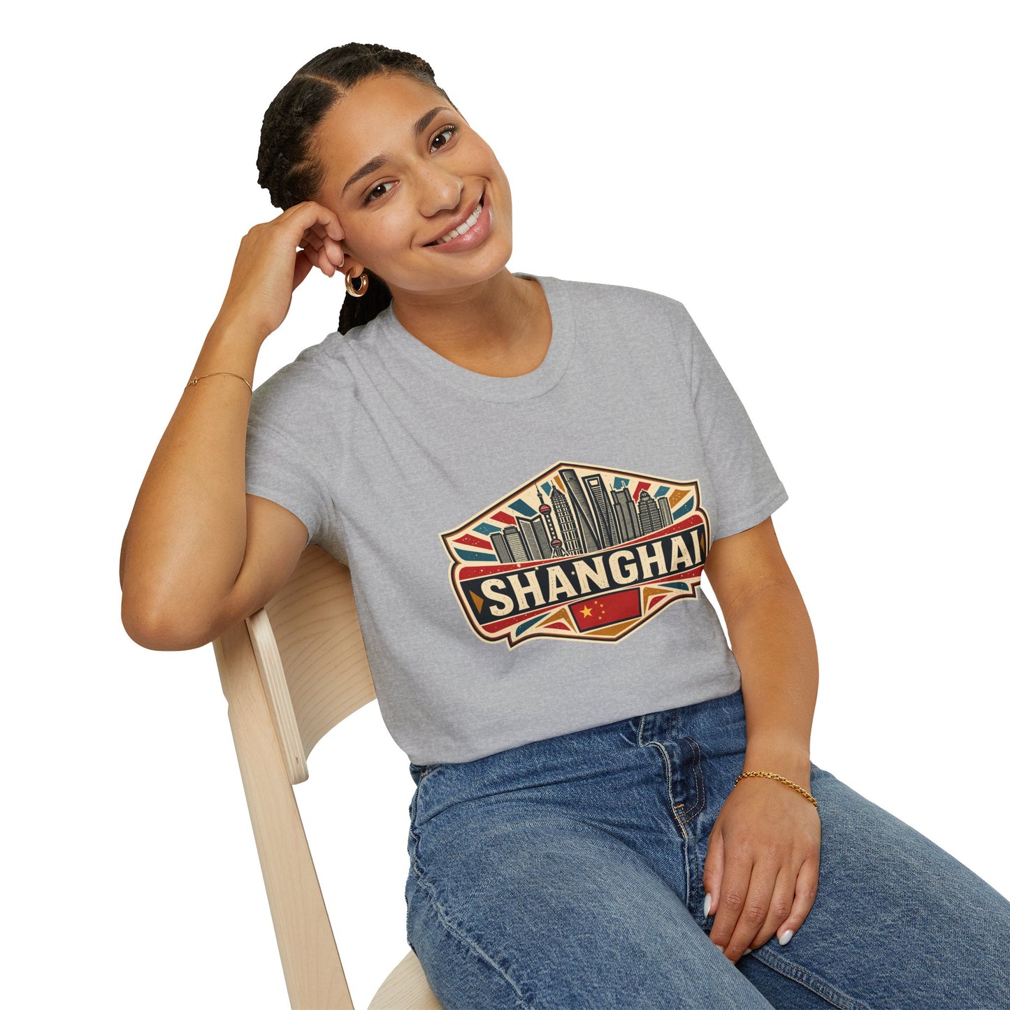 Shanghai Skyline Vintage T‑Shirt