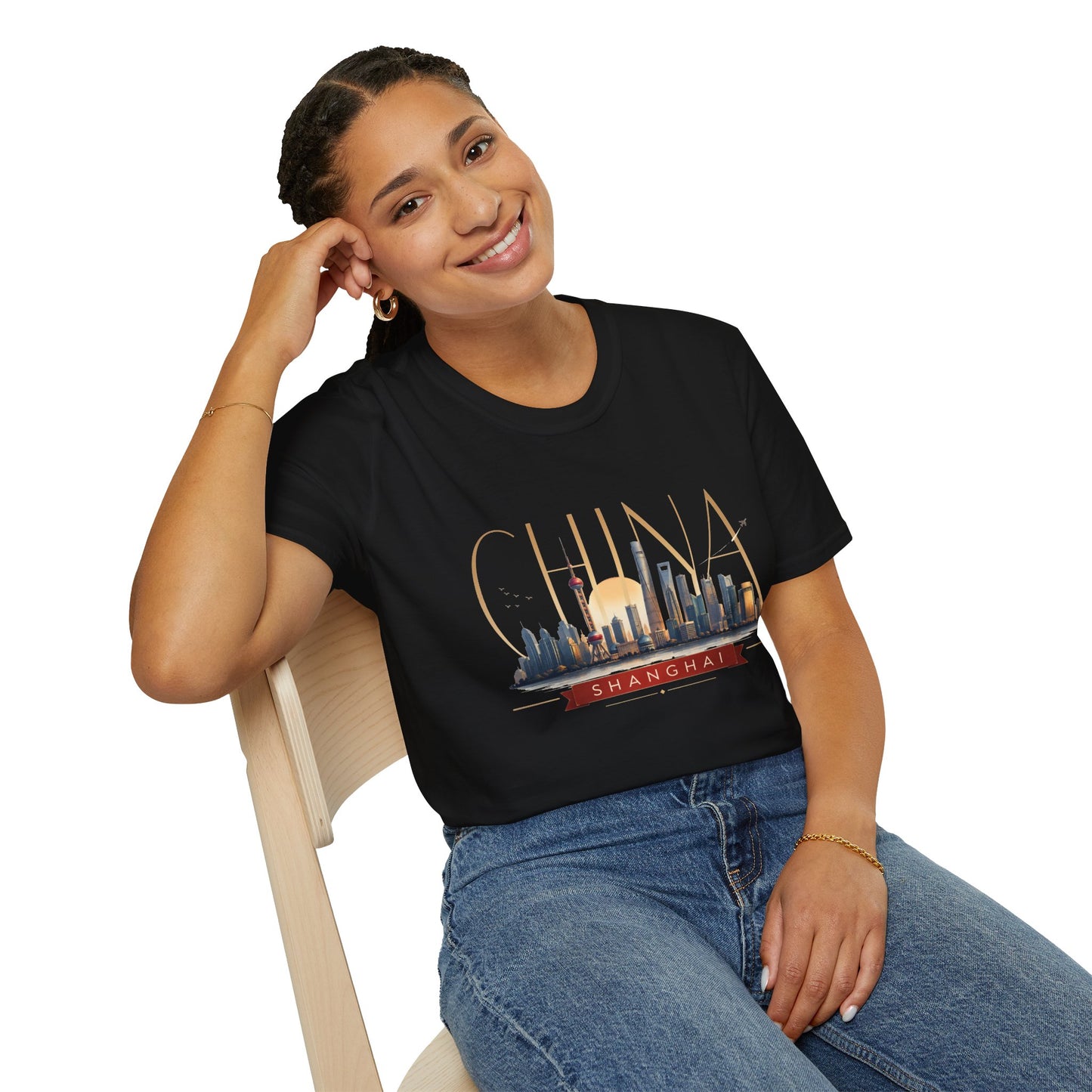 China Skyline T‑Shirt — Shanghai Cityscape Graphic Tee