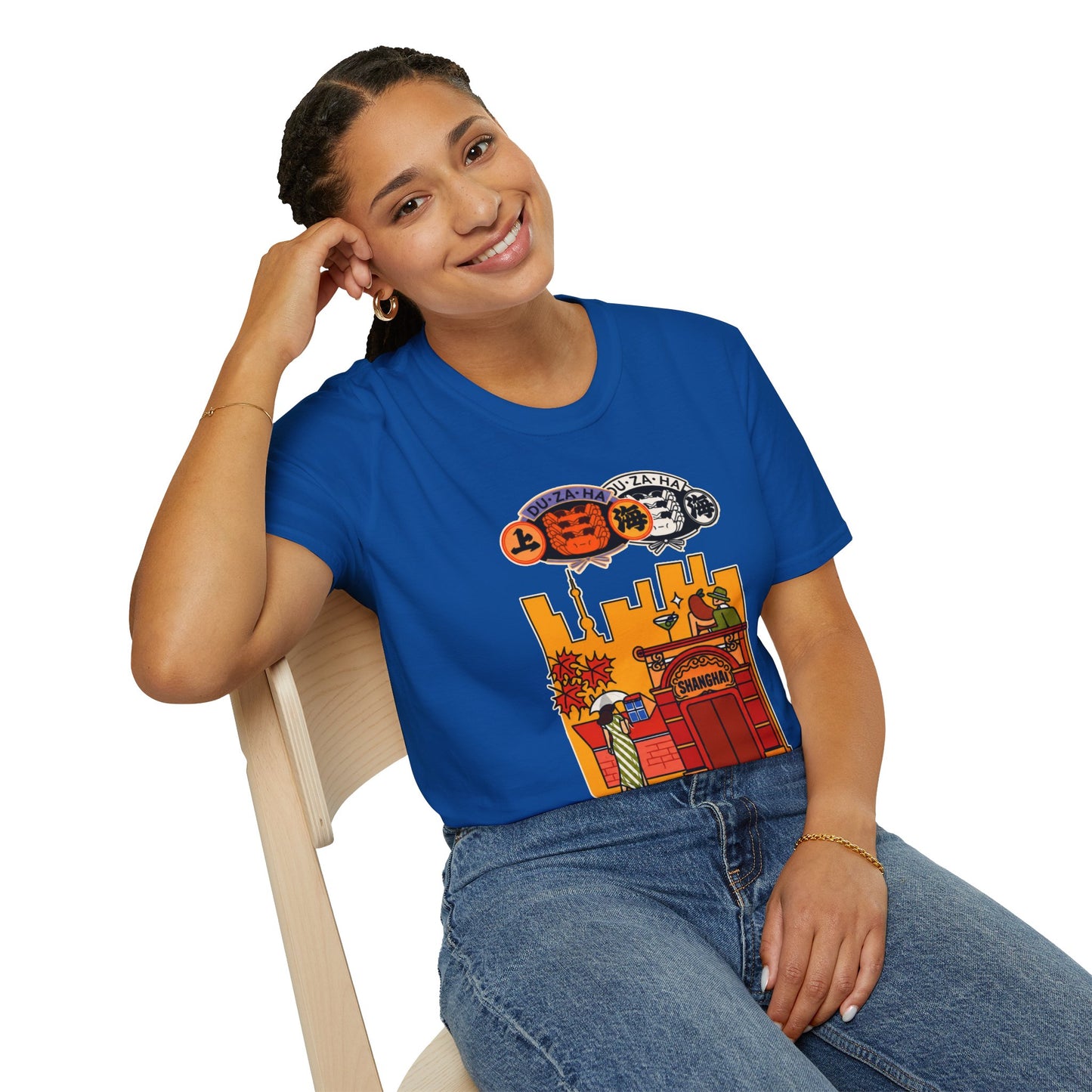 Skyline Ramen Scene T-Shirt — Retro Japanese Noodle Shop Design