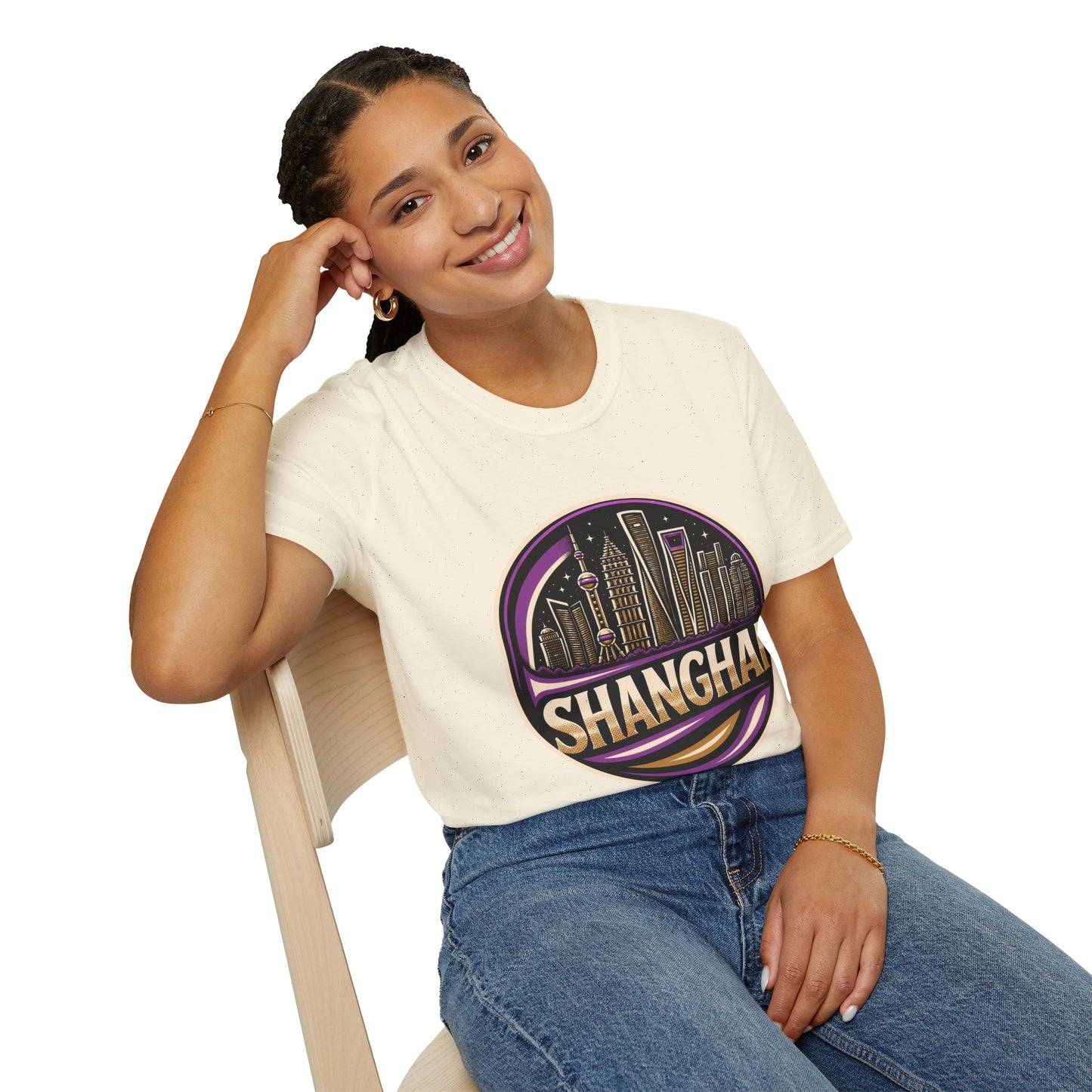 Shanghai Skyline T-Shirt — Retro Neon Cityscape Tee