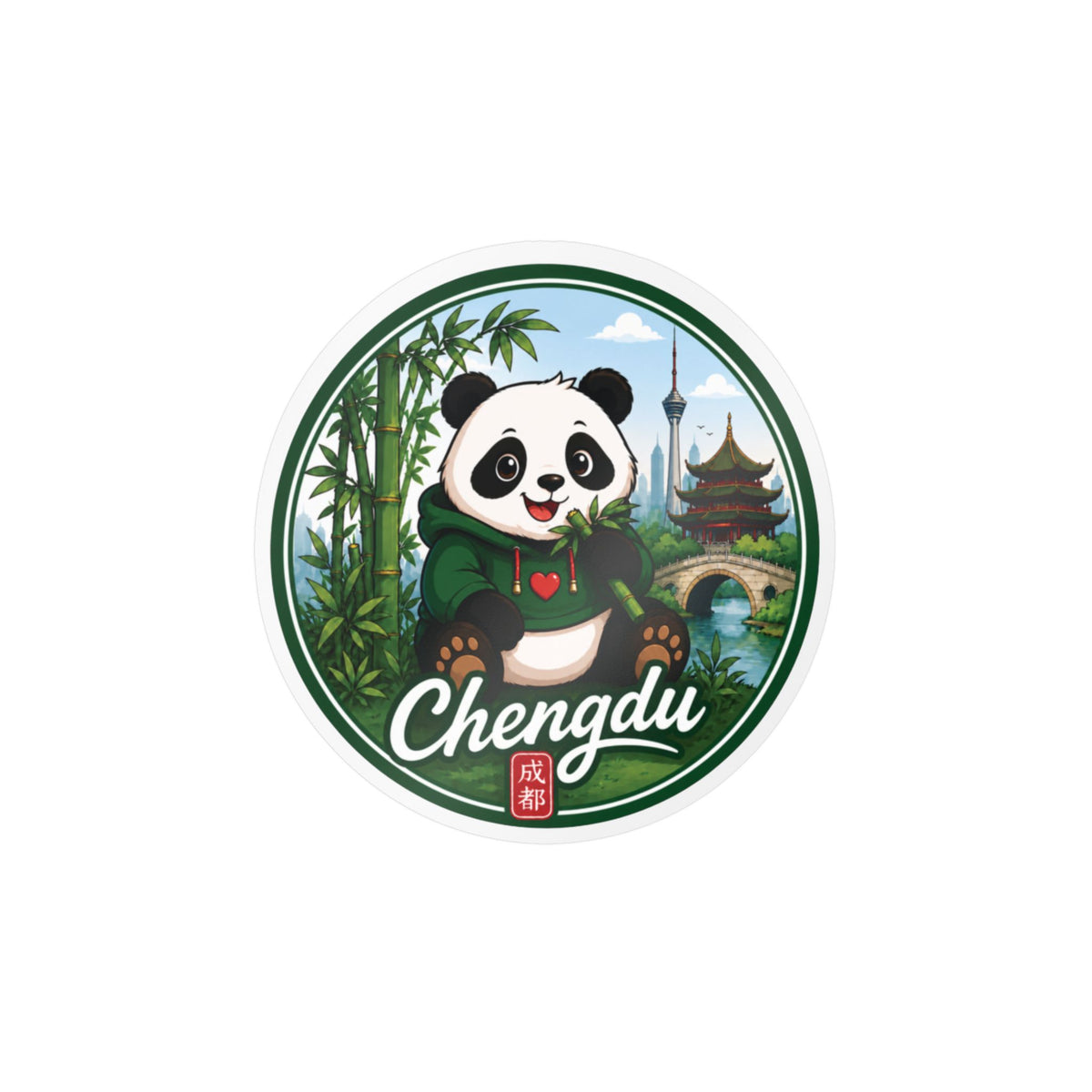 Chengdu Panda Kiss-Cut Vinyl Decal