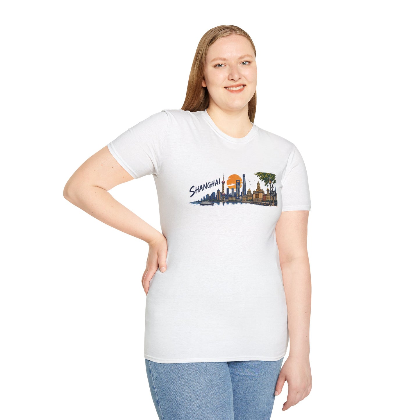 Shanghai Skyline T-Shirt — Vintage Cityscape Souvenir Tee