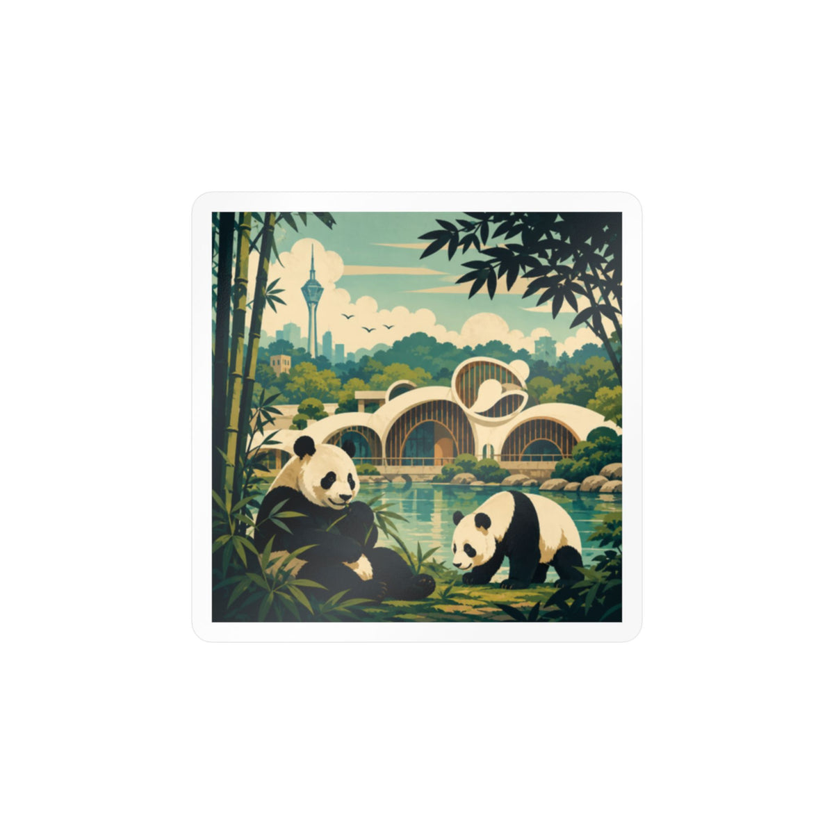 Panda Garden Kiss-Cut Vinyl Decal
