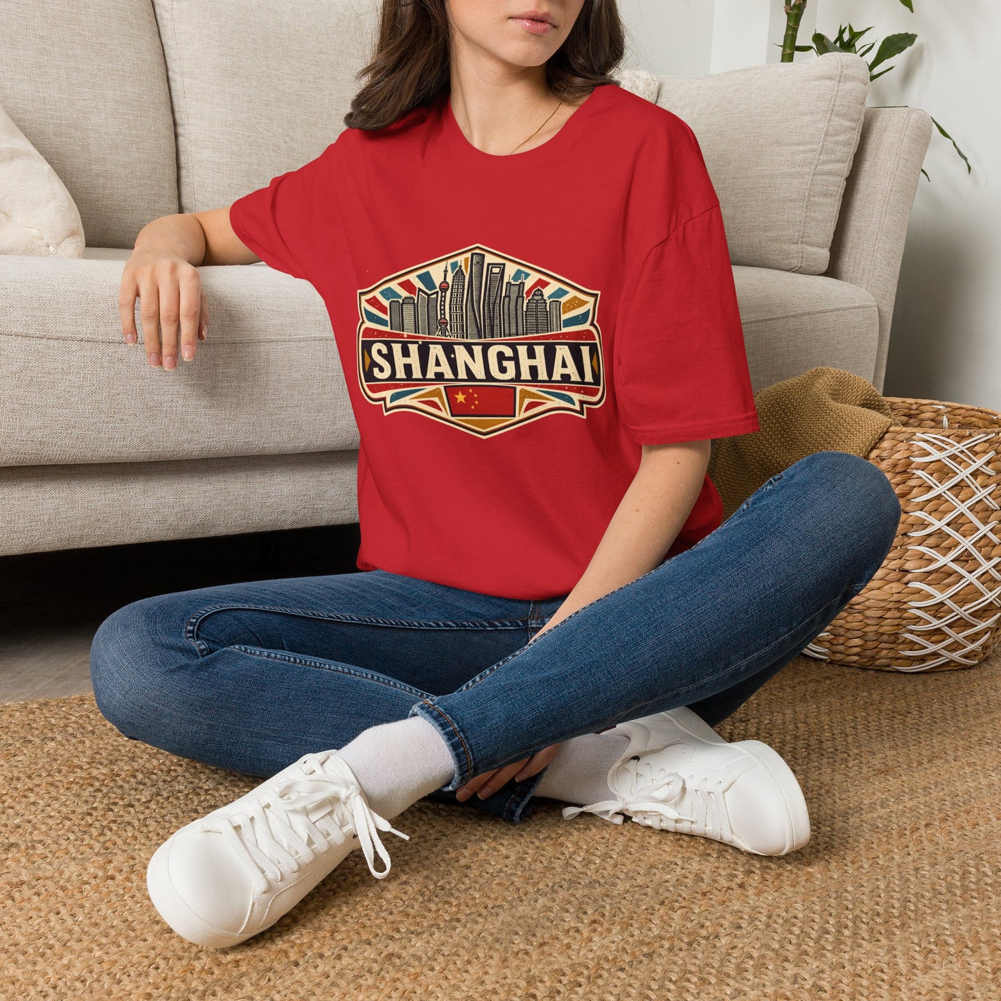 Shanghai Skyline Vintage T‑Shirt