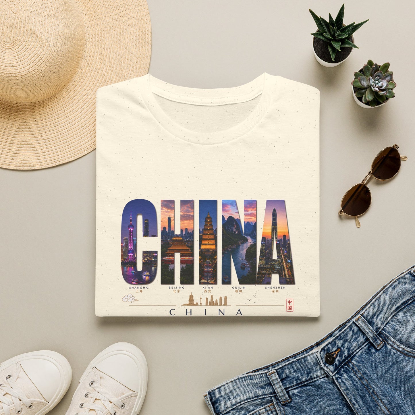 China Skyline Photo Tee — Travel Souvenir T-Shirt