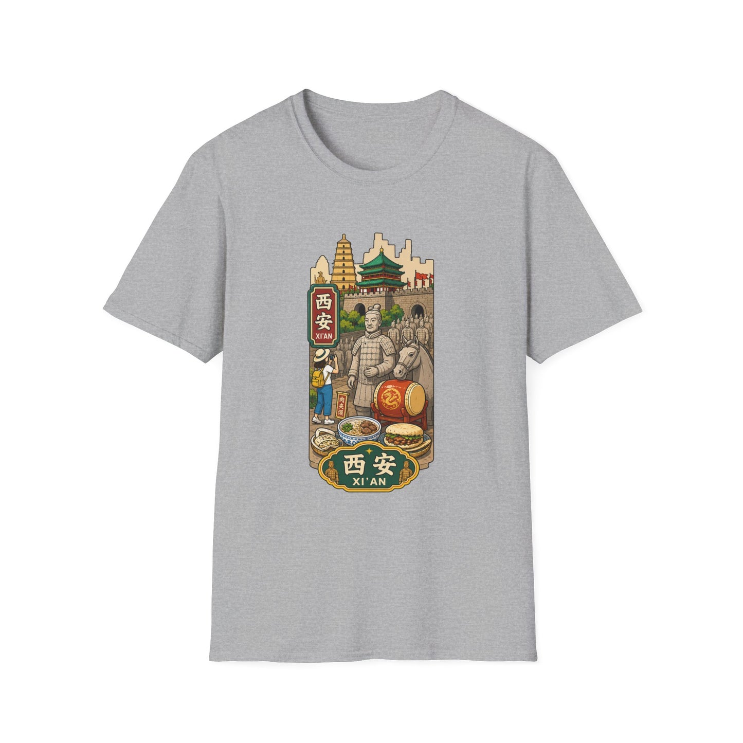 Xi'an Travel T-Shirt — Terracotta Warriors & Pagoda China Souvenir Tee