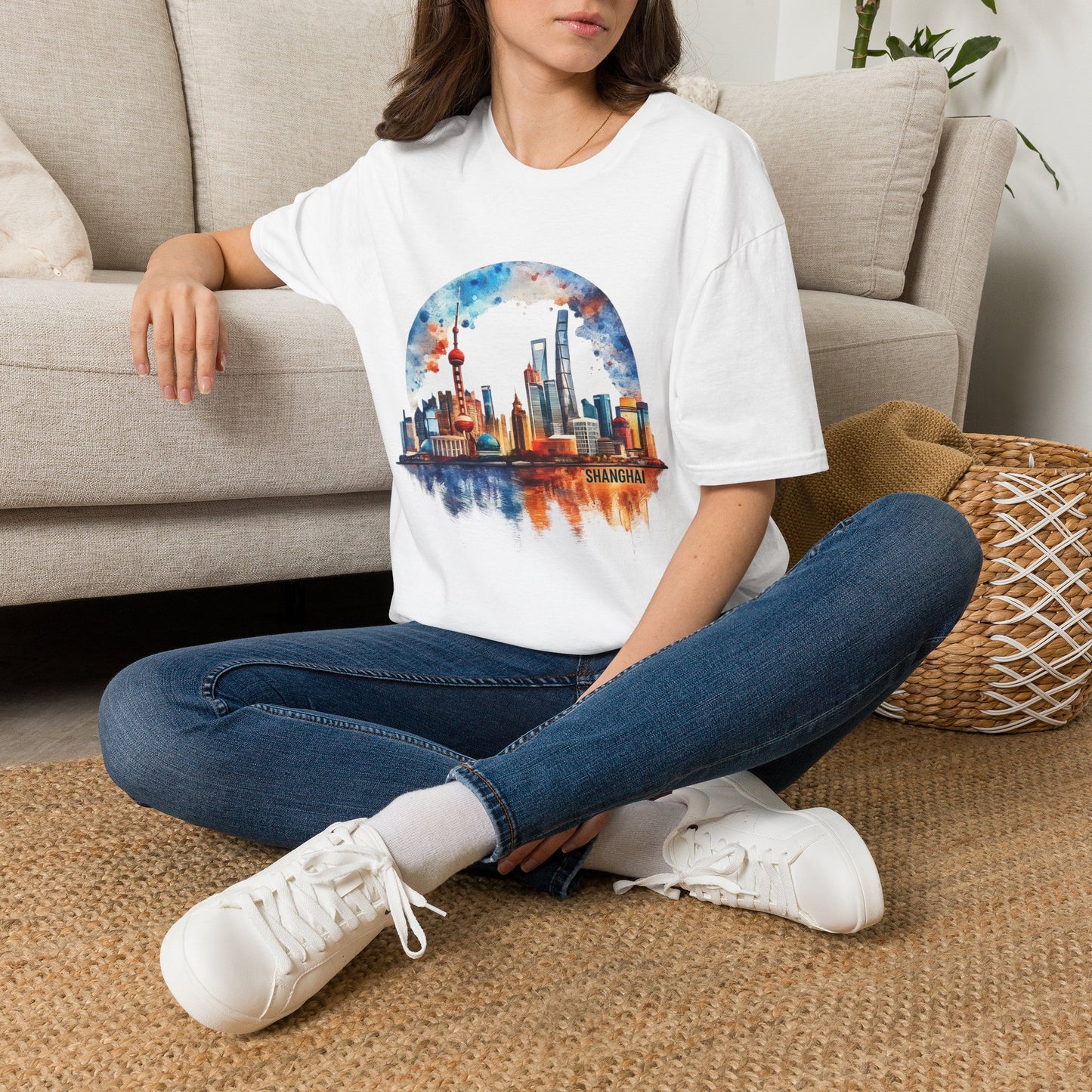 Cityscape Watercolor T-Shirt — Skyline Art Tee