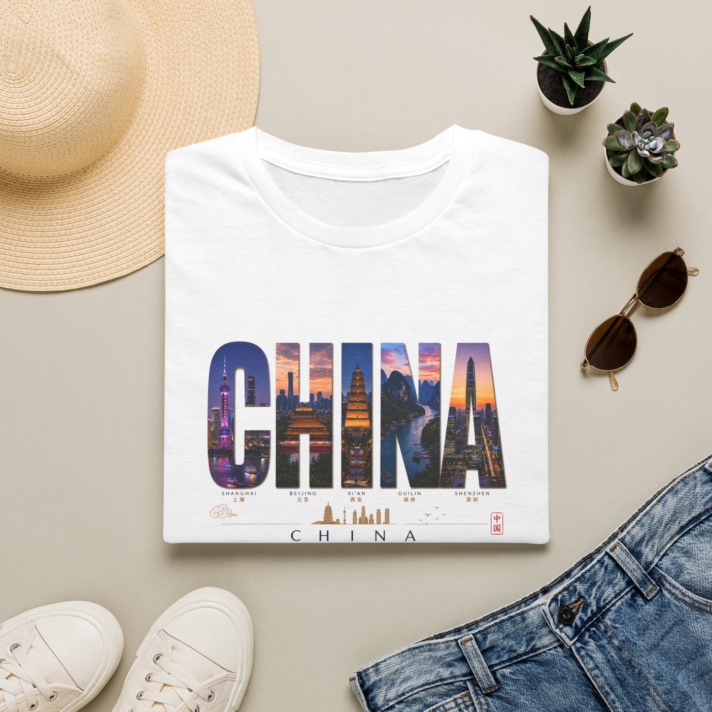 China Skyline Photo Tee — Travel Souvenir T-Shirt