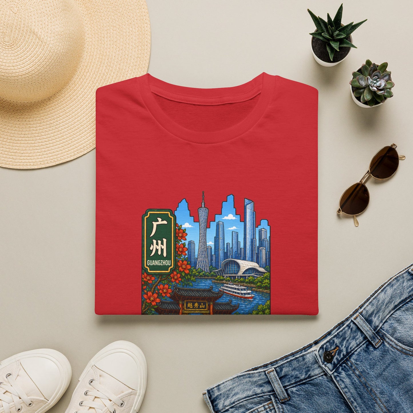 Guangzhou Skyline T-Shirt — Chinese Cityscape Travel Tee