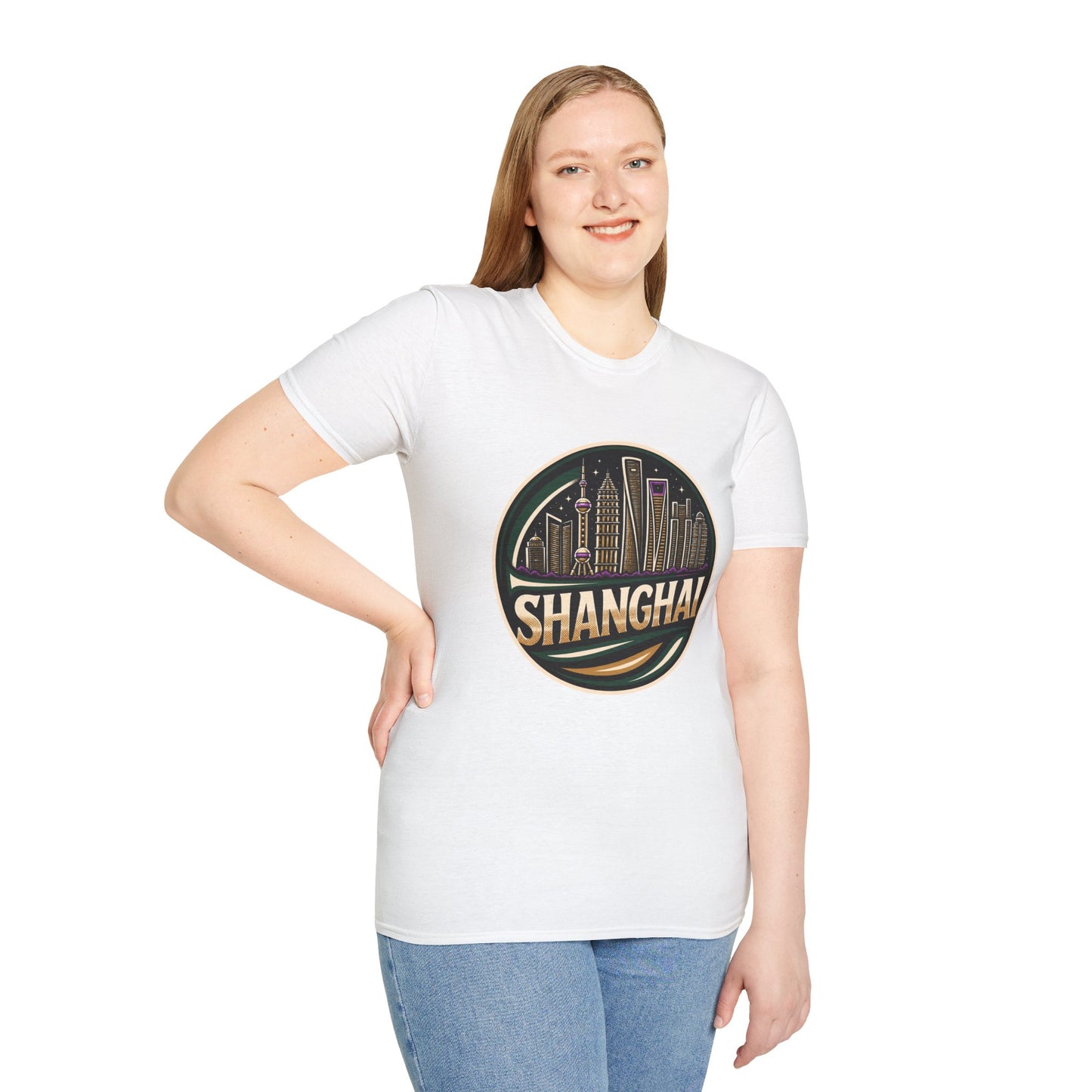 Shanghai Skyline T-Shirt — Retro Cityscape Tee