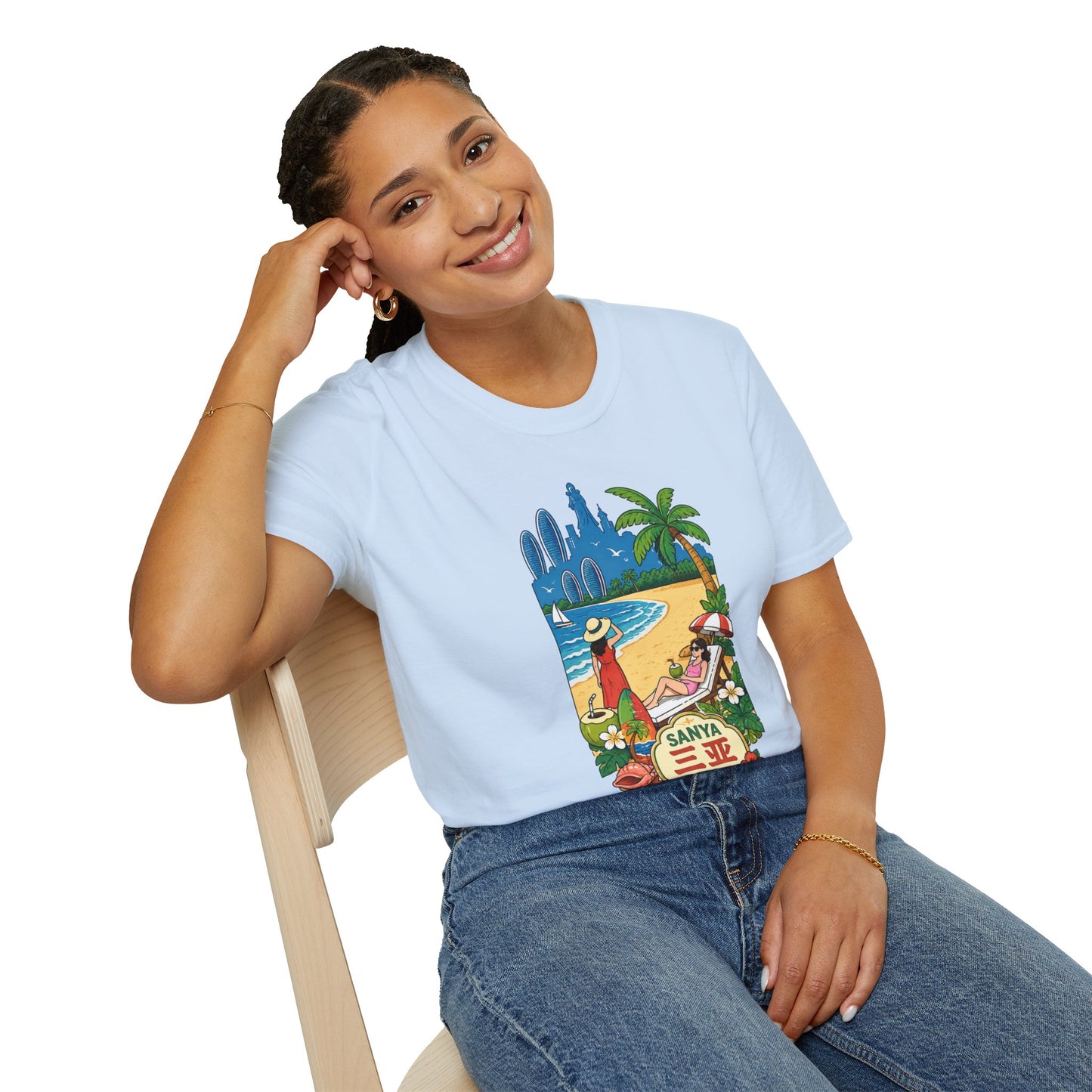 Beach Resort Graphic T-Shirt — Sanya Tropical Vacation Design