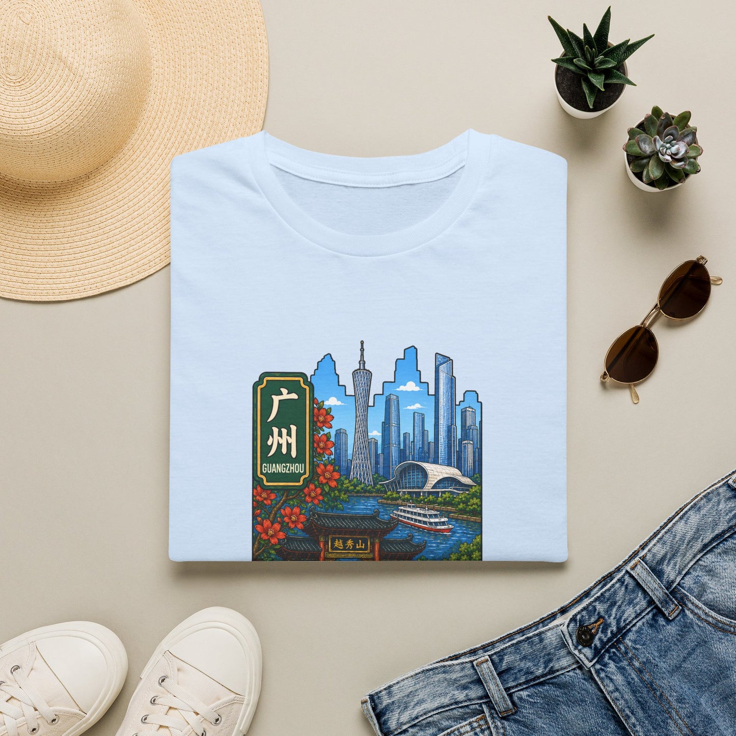 Guangzhou Skyline T-Shirt — Chinese Cityscape Travel Tee