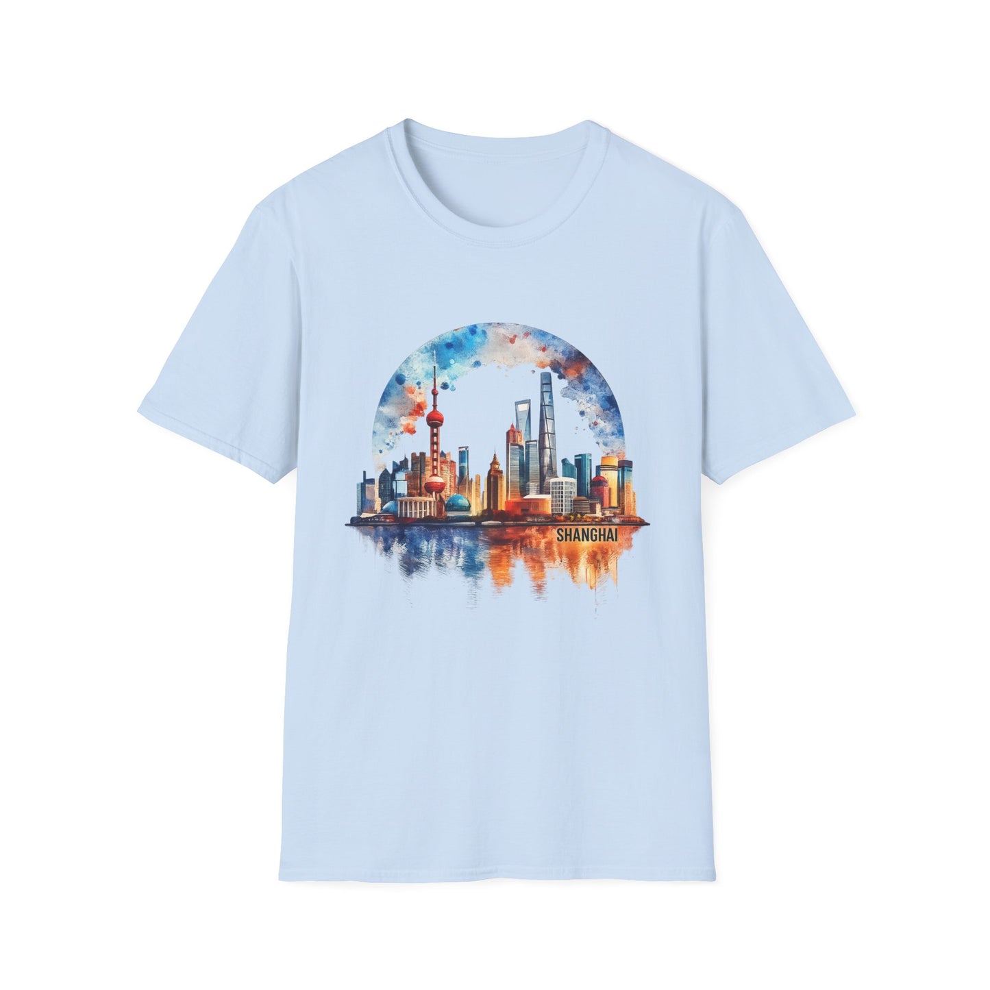 Cityscape Watercolor T-Shirt — Skyline Art Tee