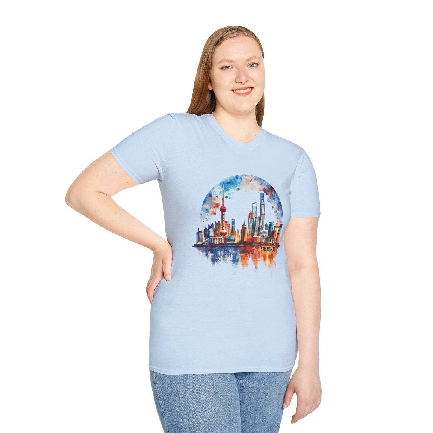 Cityscape Watercolor T-Shirt — Skyline Art Tee
