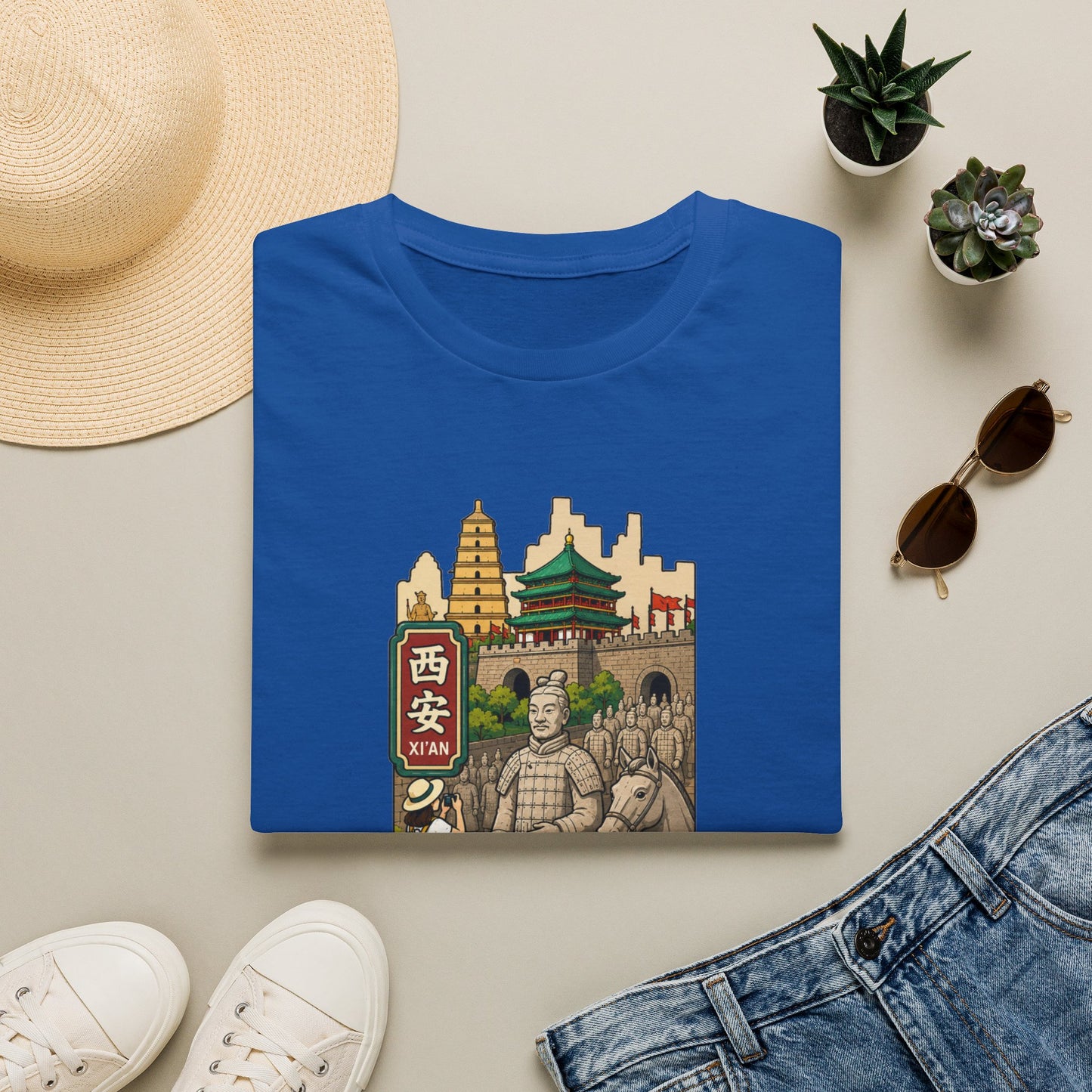 Xi'an Travel T-Shirt — Terracotta Warriors & Pagoda China Souvenir Tee