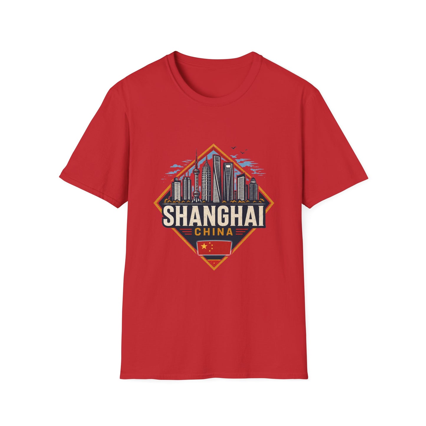 Shanghai Skyline T-Shirt — Retro Cityscape Travel Tee (Shanghai, China)