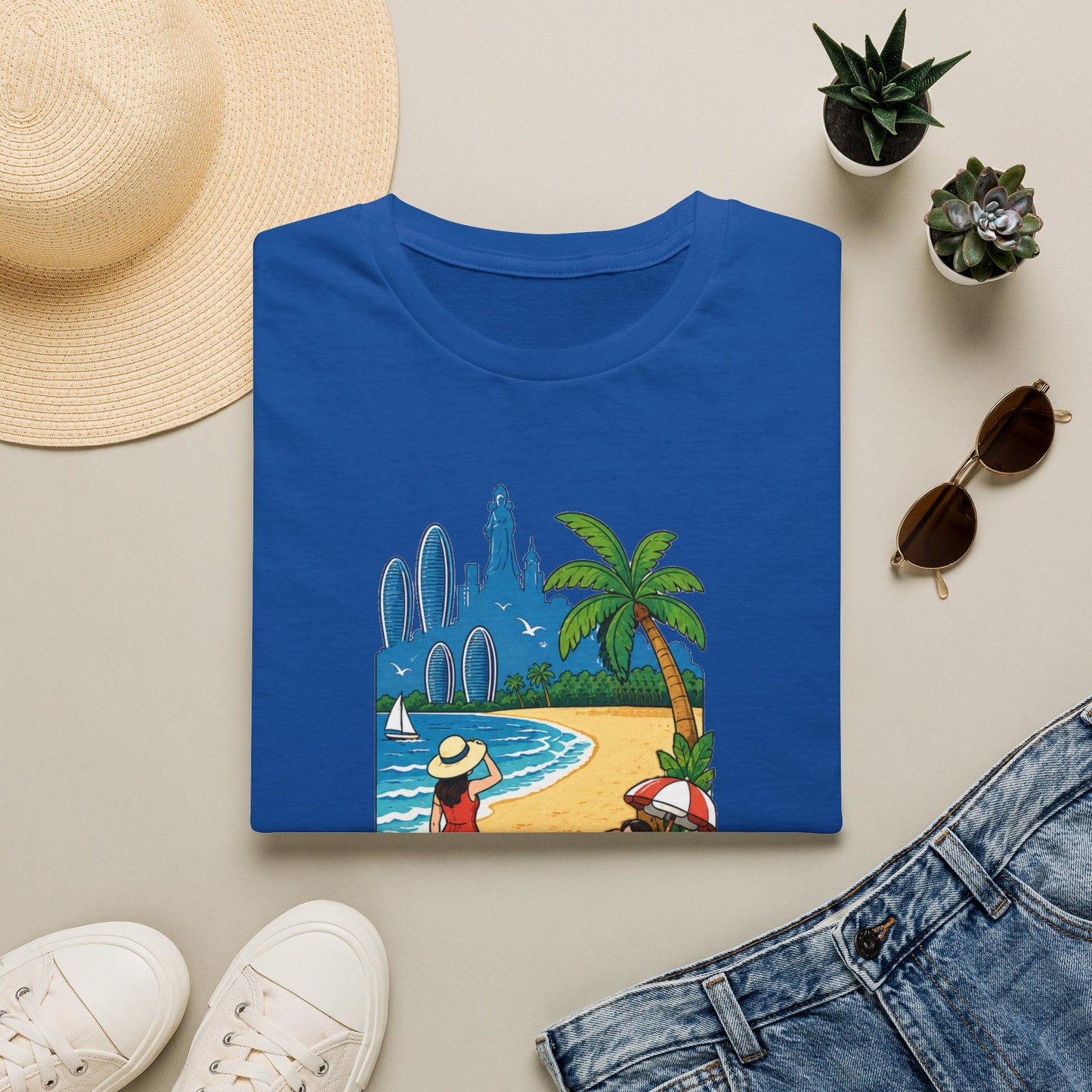 Beach Resort Graphic T-Shirt — Sanya Tropical Vacation Design