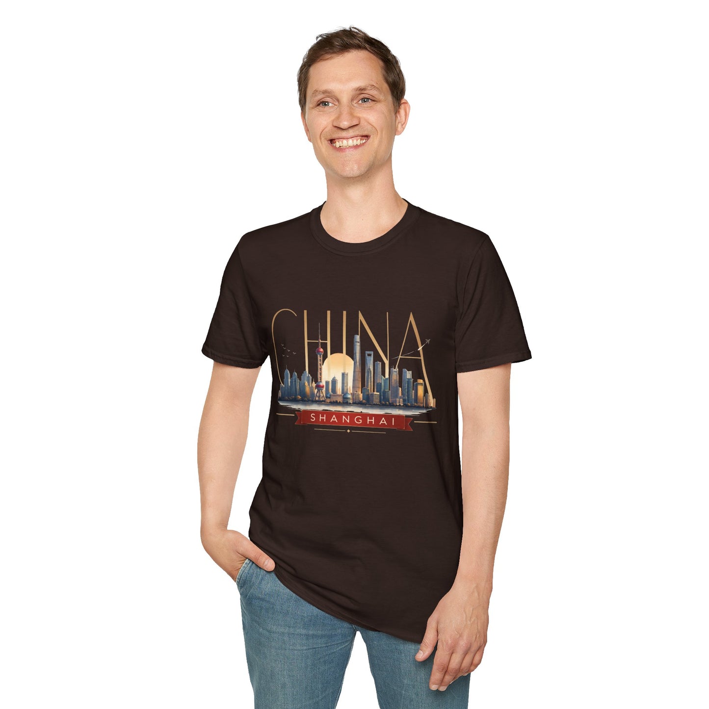 China Skyline T‑Shirt — Shanghai Cityscape Graphic Tee