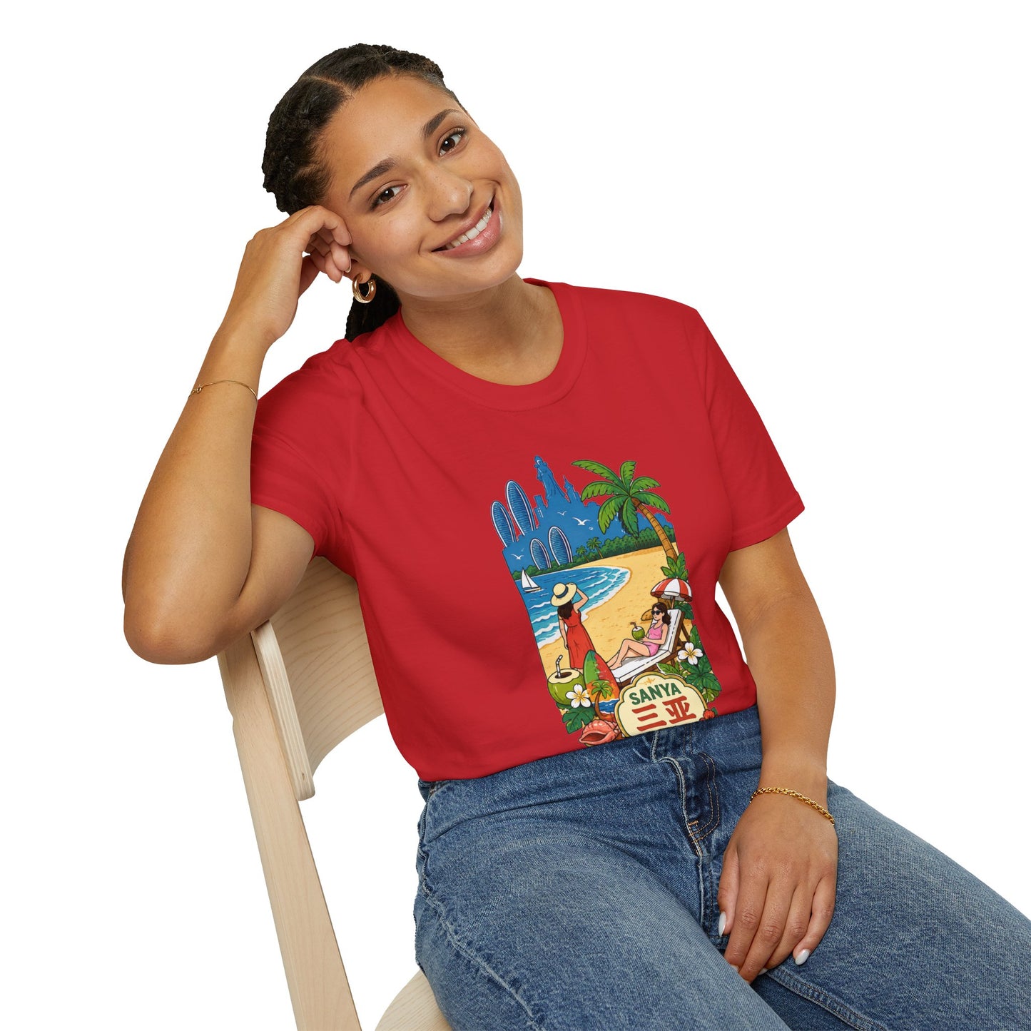 Beach Resort Graphic T-Shirt — Sanya Tropical Vacation Design