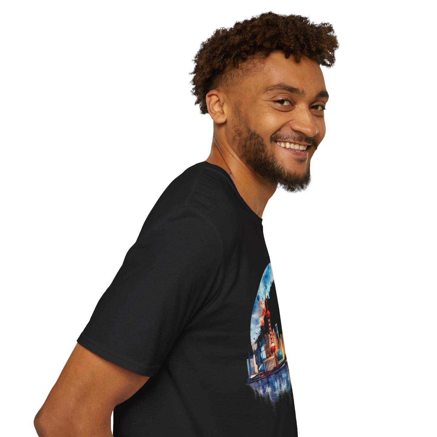 Cityscape Watercolor T-Shirt — Skyline Art Tee